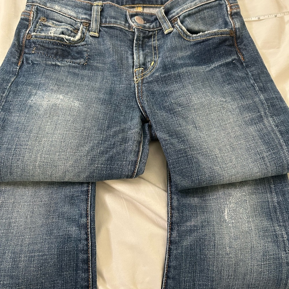 Citizens Of Humanity Distressed Blue Boot Cut Jeans